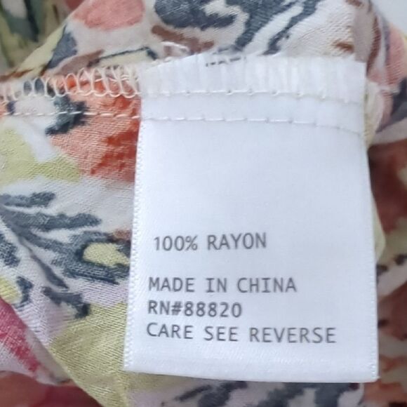 Christian Siriano Pink and Orange Graphic Cap Sleeve Blouse - Picture 5 of 5